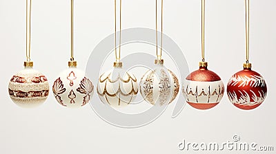 Illustrate a collection of vintage-inspired Christmas baubles Stock Photo