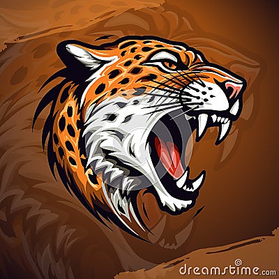 Illustrate Your Team Spirit with the Perfect Cheetah Logo Vector Graphic Cartoon Illustration