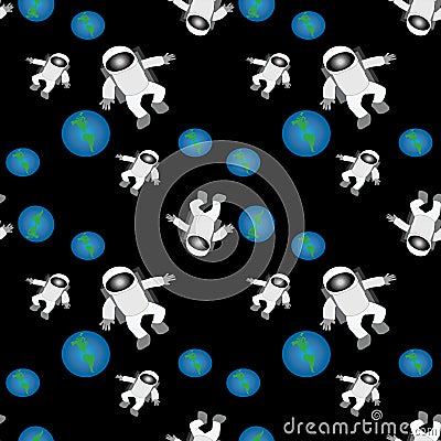 Astronauts orbiting the earth Stock Photo