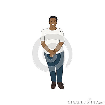 Illustrated black woman standing alone Stock Photo