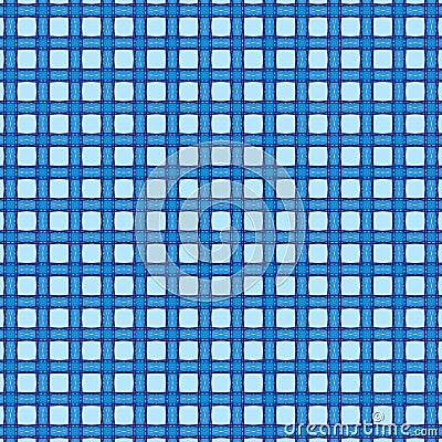 Illustrated Blue Gingham Pattern Background Stock Photo