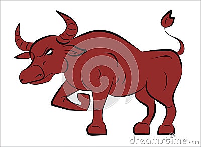 Illustrated bull Vector Illustration