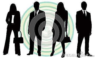 Illustrated business people Cartoon Illustration