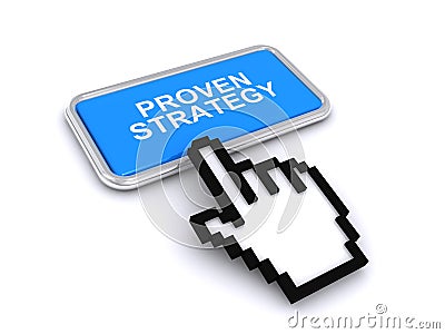 Proven strategy button Stock Photo