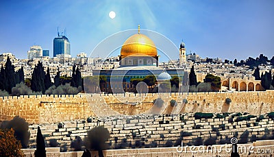 illustrated city of Jerusalem Stock Photo