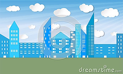 Illustrated city panorama - vector Vector Illustration