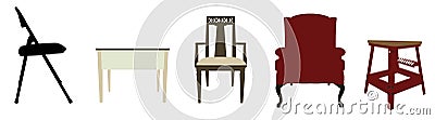 Illustrated Furniture Vector Illustration