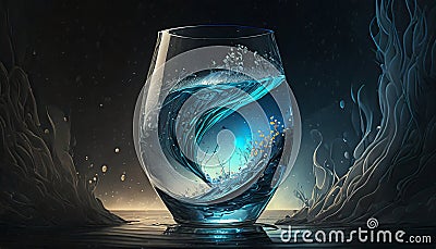 illustrated glass of water Stock Photo