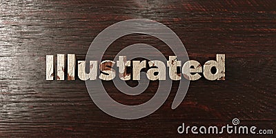 Illustrated - grungy wooden headline on Maple - 3D rendered royalty free stock image Stock Photo