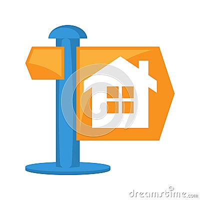 Illustrated icon with instructions concept for home information Vector Illustration