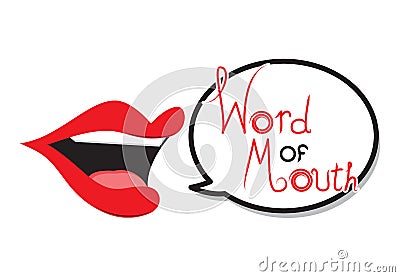 Word of Mouth Conceptual Art Stock Photo