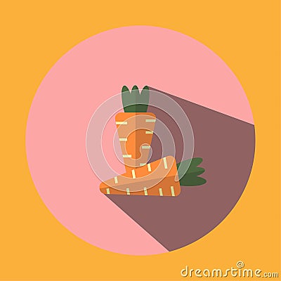 The illustrated image shows two carrot shaped icons Vector Illustration