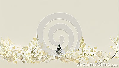 Illustrated minimal floral background design Stock Photo