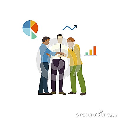 Illustrated people brainstorming business growth Stock Photo