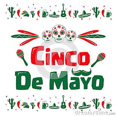 Cinco de Mayo sign Vector Illustration