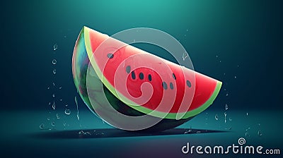 illustrated slice of watermelon Stock Photo