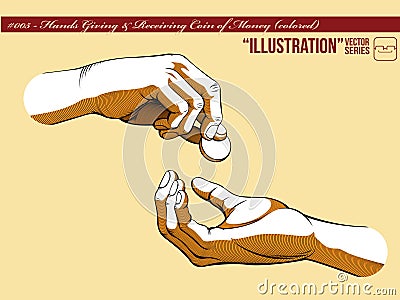 Illustration #005 Hands Giving & Receiving Money_1 Vector Illustration