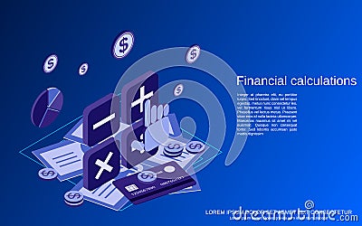 Financial calculations vector concept Vector Illustration