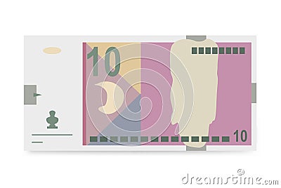 North Macedonia money set bundle banknotes. Vector Illustration