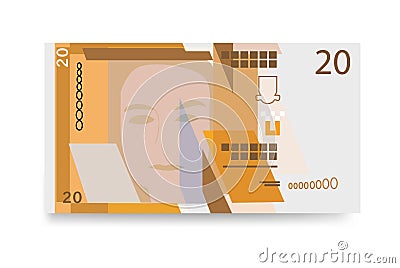 Gibraltar money set bundle banknotes. Vector Illustration