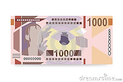 Guinea money set bundle banknotes. Vector Illustration
