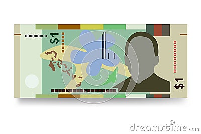 The Bahamas money set bundle banknotes. Vector Illustration