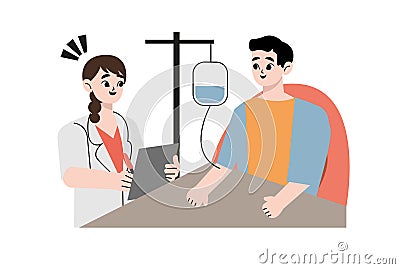 Doctor check patient health condition. Vector Illustration