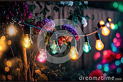 Illustration abstract background of glitter glow fairy lights, Stock Photo