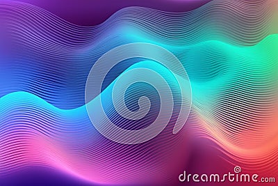 Abstract background with a waves effect in vibrant purple and blue colors, creating a dynamic and energetic visual. Ai generated Cartoon Illustration