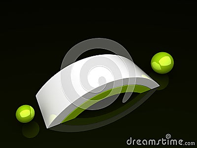 Illustration of abstract bridge and two spheres Stock Photo