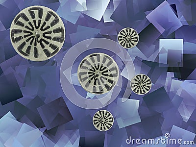 Illustration of abstract circles with segments Stock Photo