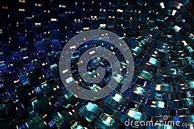Illustration, abstract design,small blue glass lenses,decorative nuggets. Stock Photo