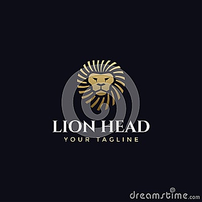 Abstract Elegant Lion Head Logo Design Template Stock Photo