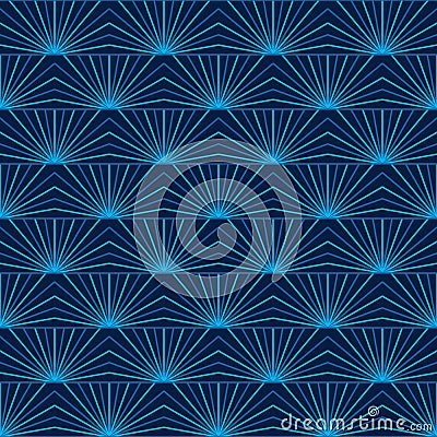 Ray connect japan tree symmetry seamless pattern Vector Illustration