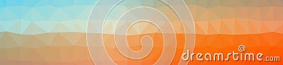 Illustration of abstract low poly orange and aqua banner background. Stock Photo