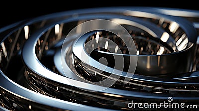 Illustration of abstract metal ring composition,digital art works Stock Photo