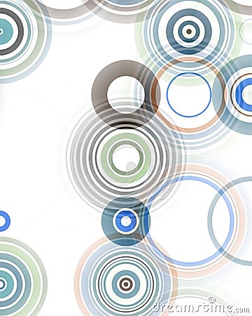 Illustration of an abstract seamless rings pattern Cartoon Illustration