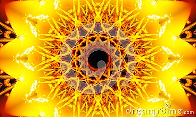 Illustration | Abstract sunflower mandala Art Stock Photo