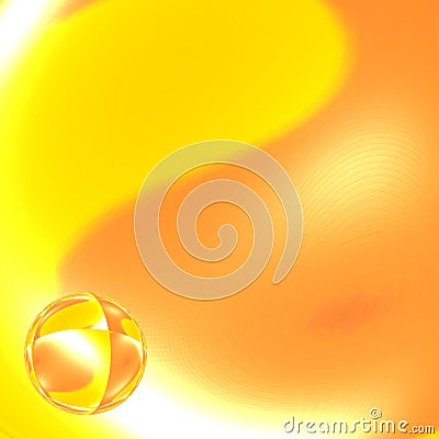 Illustration abstraction ball waves orange background Stock Photo