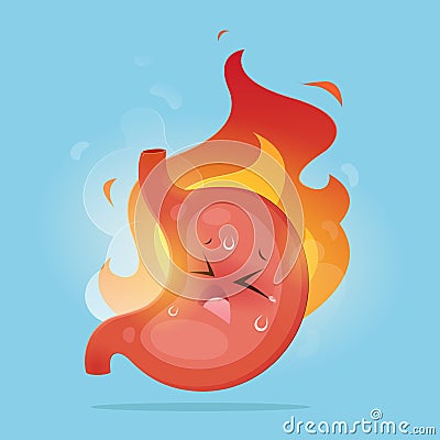 Illustration from Acid reflux or Heartburn Vector Illustration