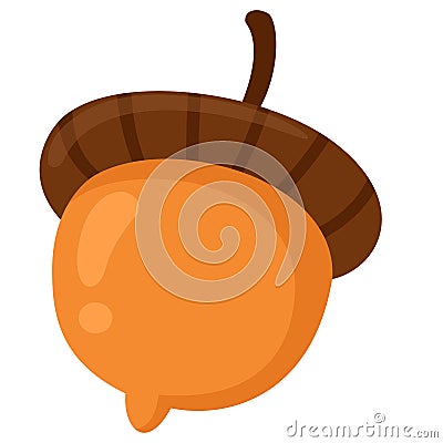 illustration of acorn white on background Vector Illustration