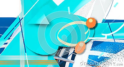Illustration acrylic and watercolor, paint color background. Contemporary artwork for creative graphic design. Stock Photo