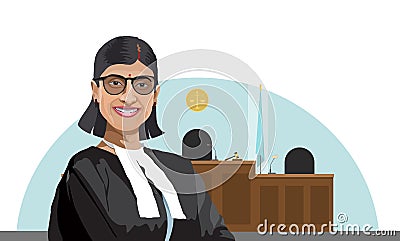 Illustration of Advocate in the court Vector Illustration