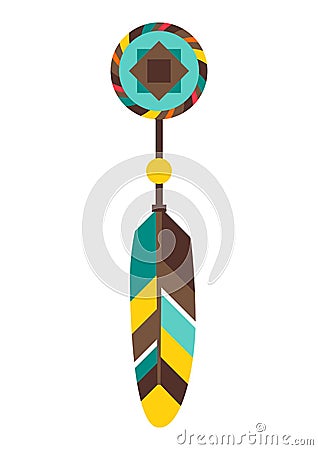 Illustration of american indians earring. Ethnic image in native style. Vector Illustration