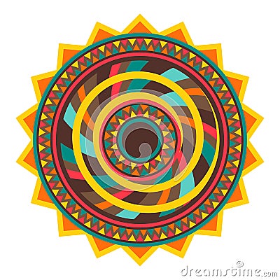 Illustration of american indians mandala. Ethnic image in native style. Vector Illustration