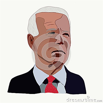 An illustration of American President Joe Biden Cartoon Illustration