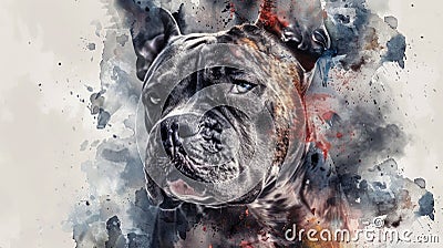 Illustration of an American XL Bully Dog Stock Photo