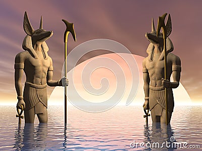 Illustration Ancient Egyptian Statue Stock Photo