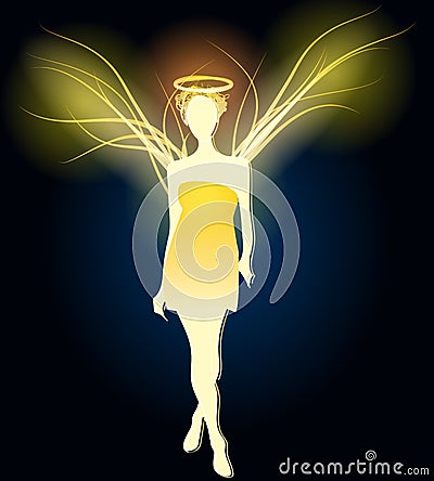 Illustration of angel made of light Vector Illustration