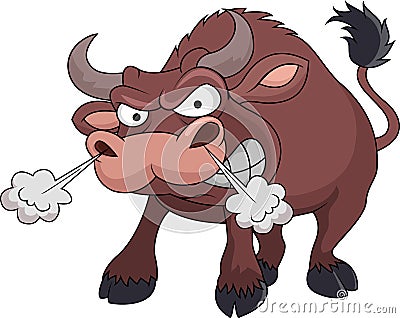 Angry bull cartoon Vector Illustration